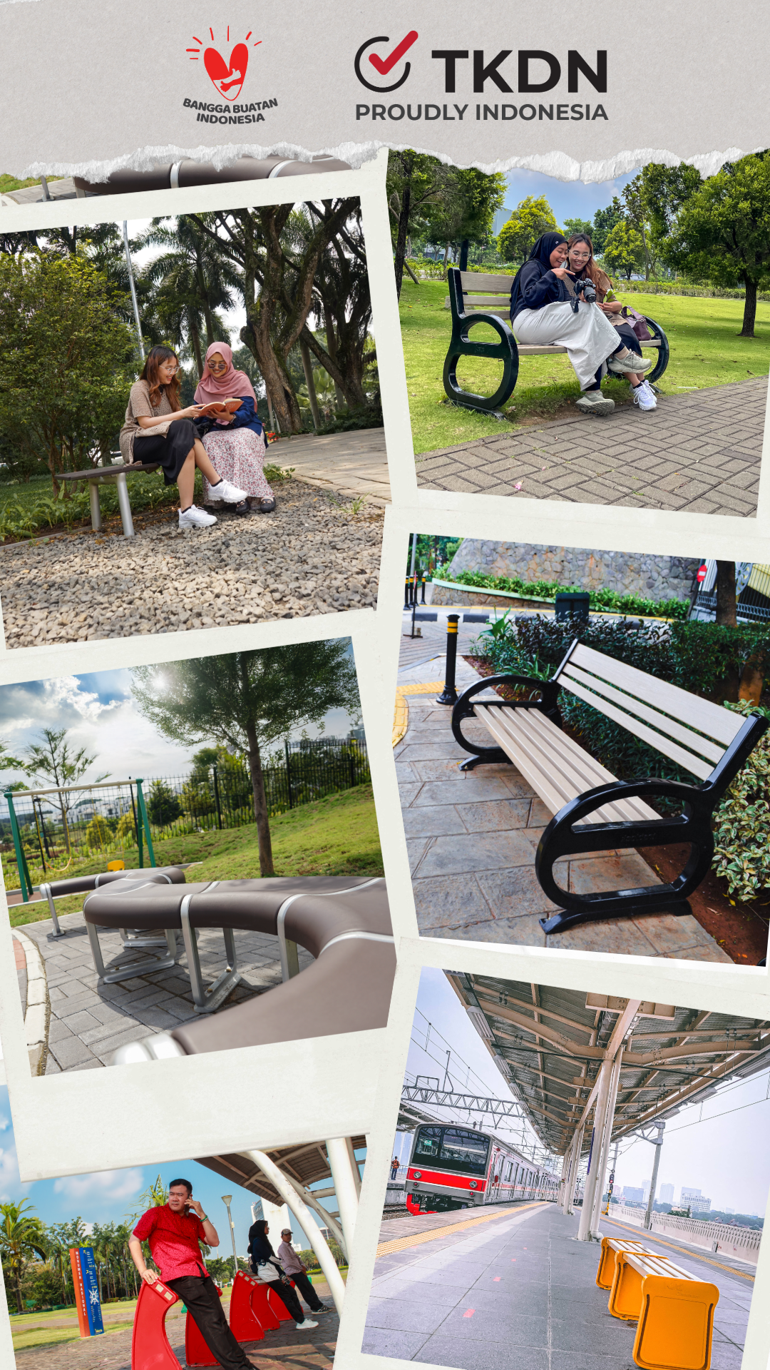 Bangku Taman Outdoor untuk Area Publik dan Taman Kota